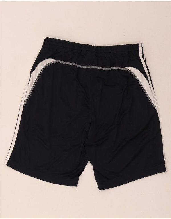 Shorts esportivos femininos Adidas médio azul marinho colorblock poliéster
