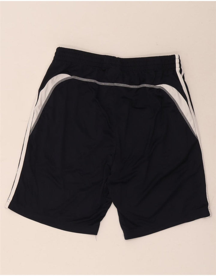 Shorts esportivos femininos Adidas médio azul marinho colorblock poliéster