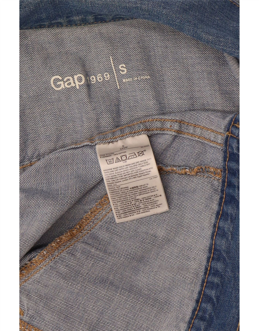 Jaqueta jeans feminina Gap UK 10 algodão azul pequeno
