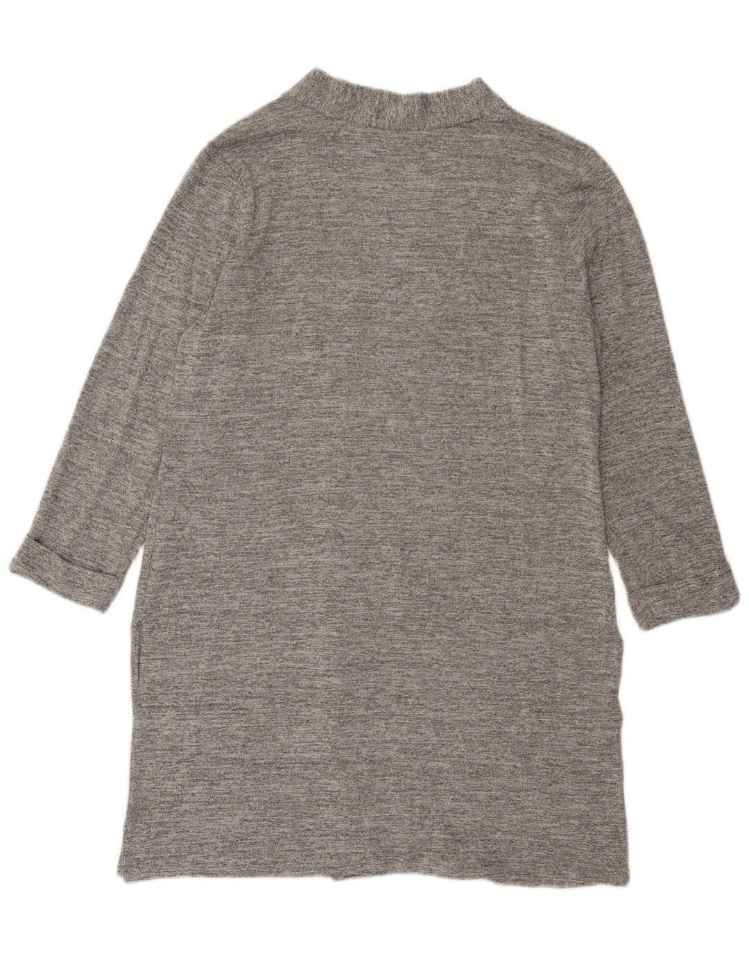 Suéter feminino Lipsy Longline Open Cardigan UK 16 poliéster cinza grande
