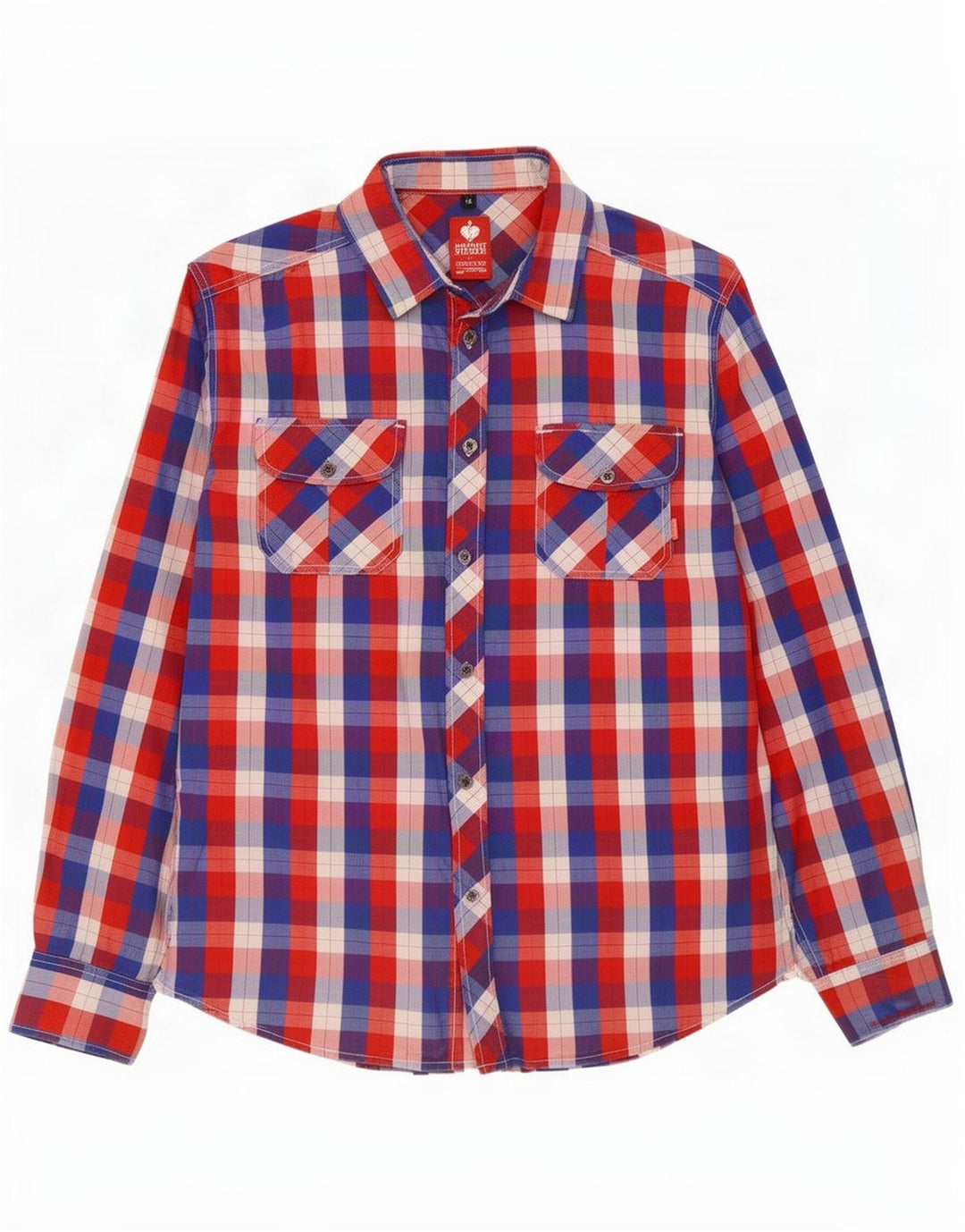 Camisa masculina Engelbert Strauss xadrez vermelho médio