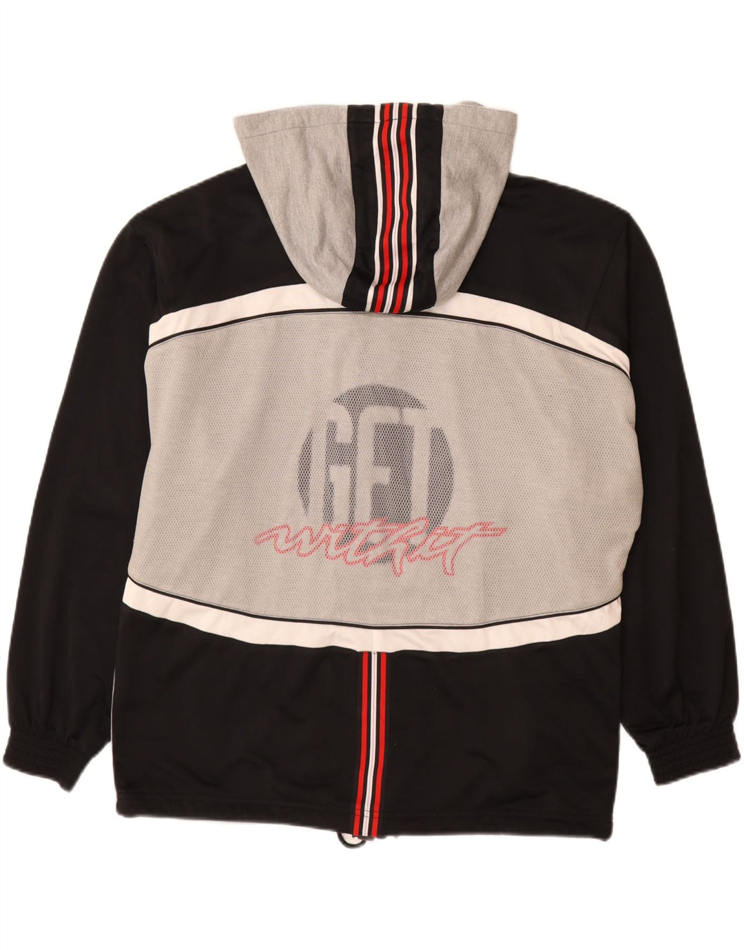 LOTTO Jaqueta masculina com capuz gráfico com capuz grande bloco colorido cinza