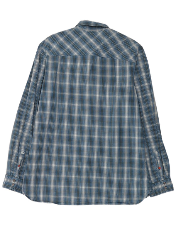 Timberland Mens Classic Fit Camisa XL Azul Xadrez Algodão