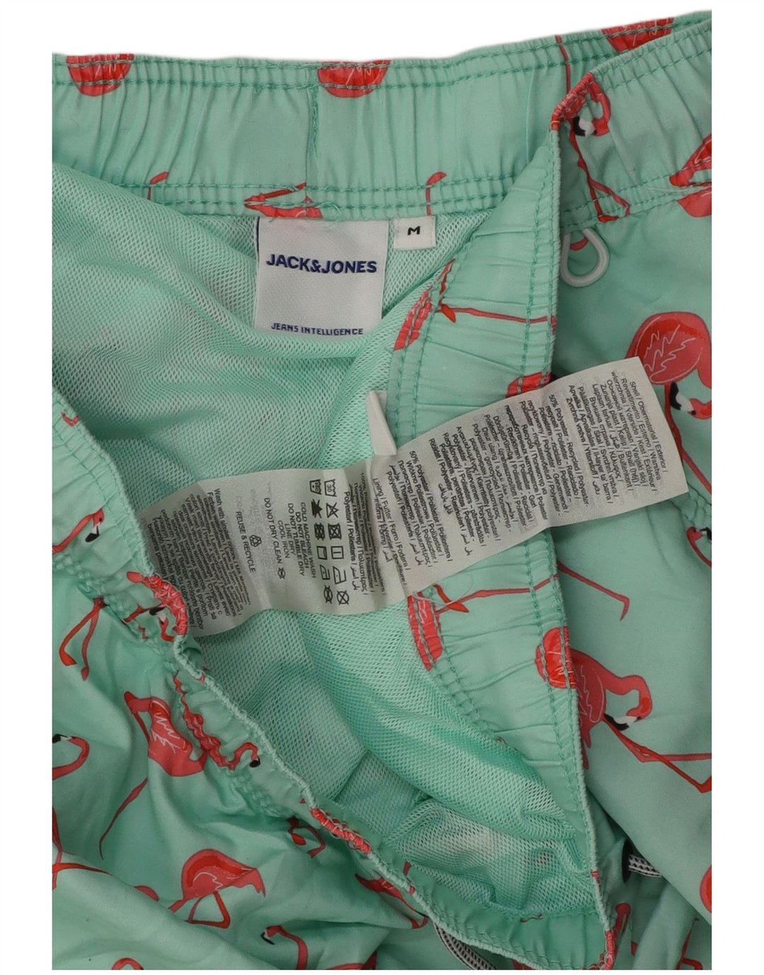 Shorts de natação masculino Jack & Jones Flamingo poliéster verde médio