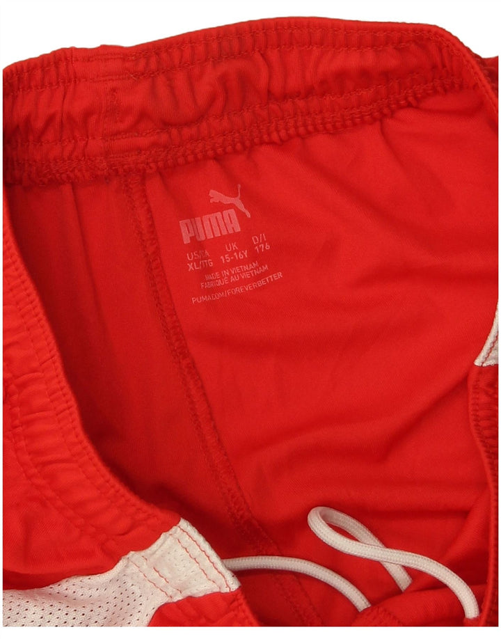 Shorts esportivos Puma meninos 15-16 anos vermelho colorblock