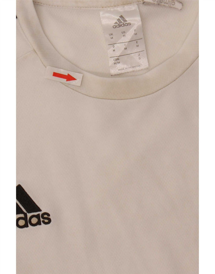 Adidas Mens Climalite Camiseta Top Médio Branco Colourblock Poliéster