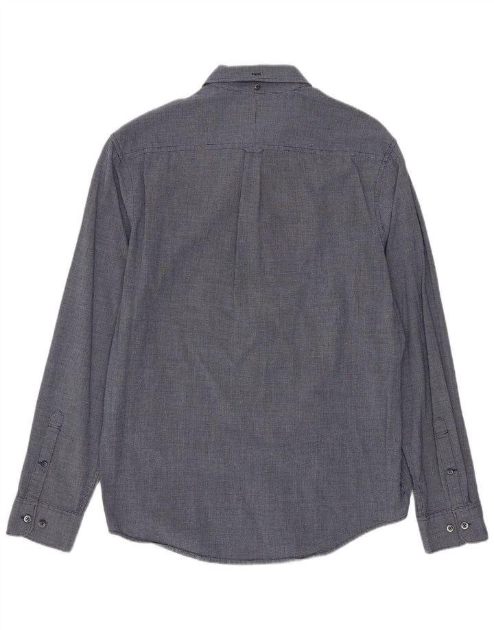 Camisa masculina Penguin Heritage Slim Fit média azul marinho geométrica rayon