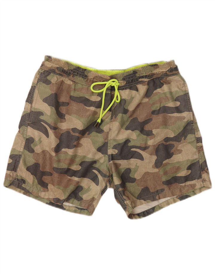 MC2 SAINT BARTH Shorts de natação masculino poliéster cáqui médio