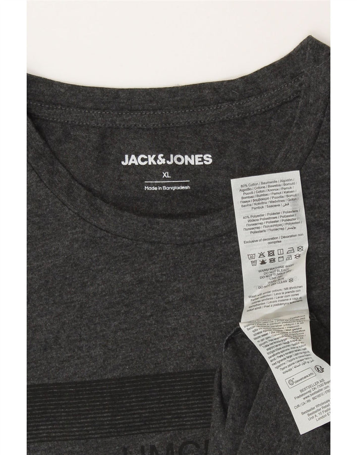 Camiseta masculina JACK & JONES Top XL algodão cinza