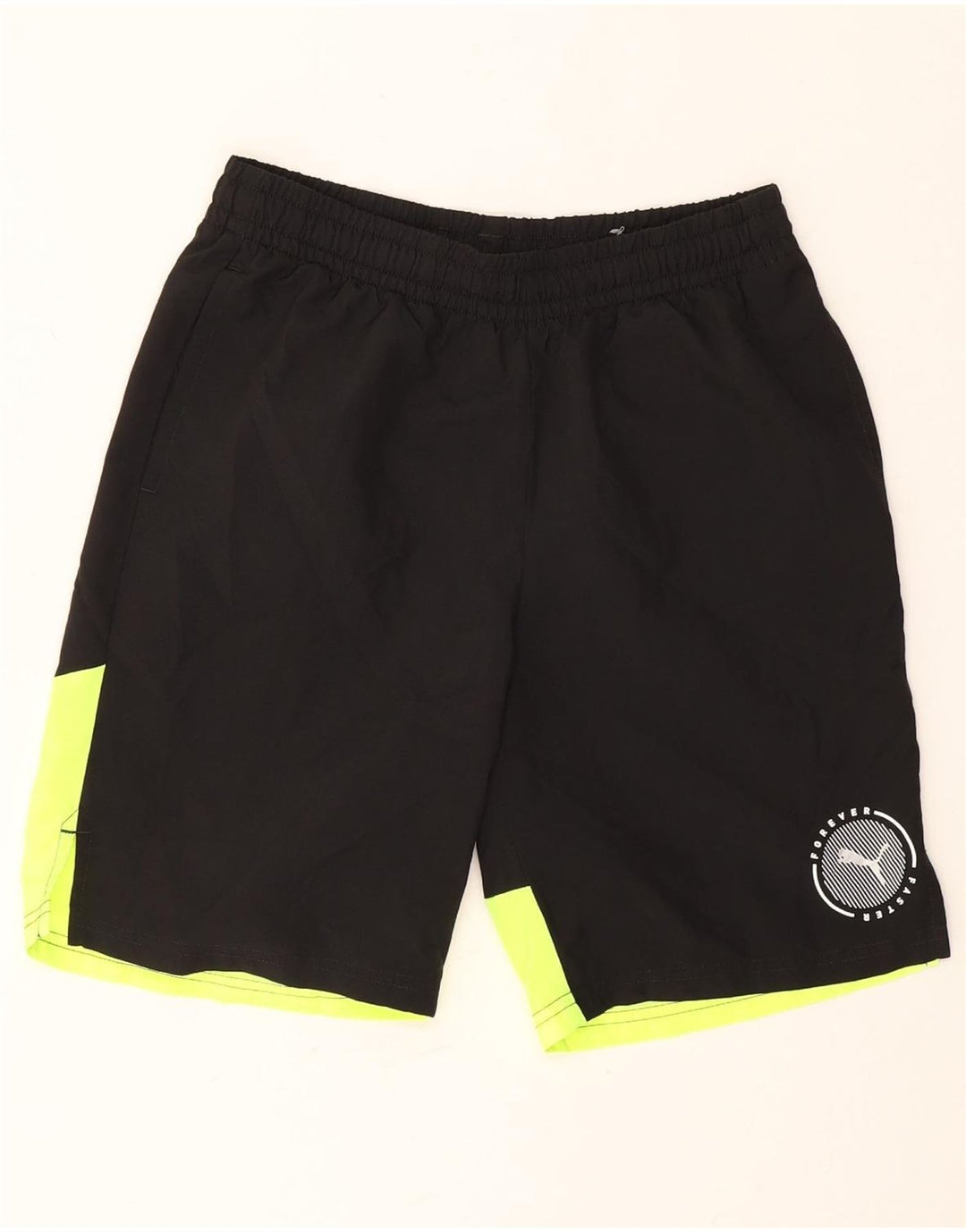 Shorts esportivos Puma meninos 13-14 anos preto colorblock poliéster