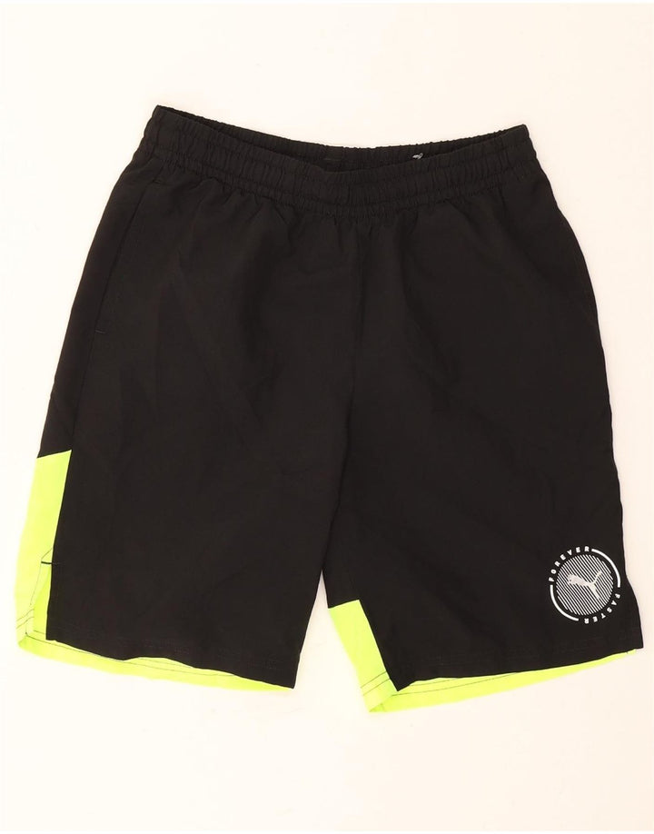 Shorts esportivos Puma meninos 13-14 anos preto colorblock poliéster