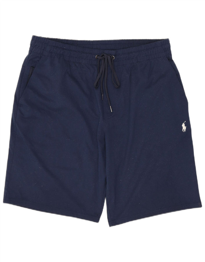 POLO RALPH LAUREN Shorts esportivos masculinos poliéster azul marinho médio