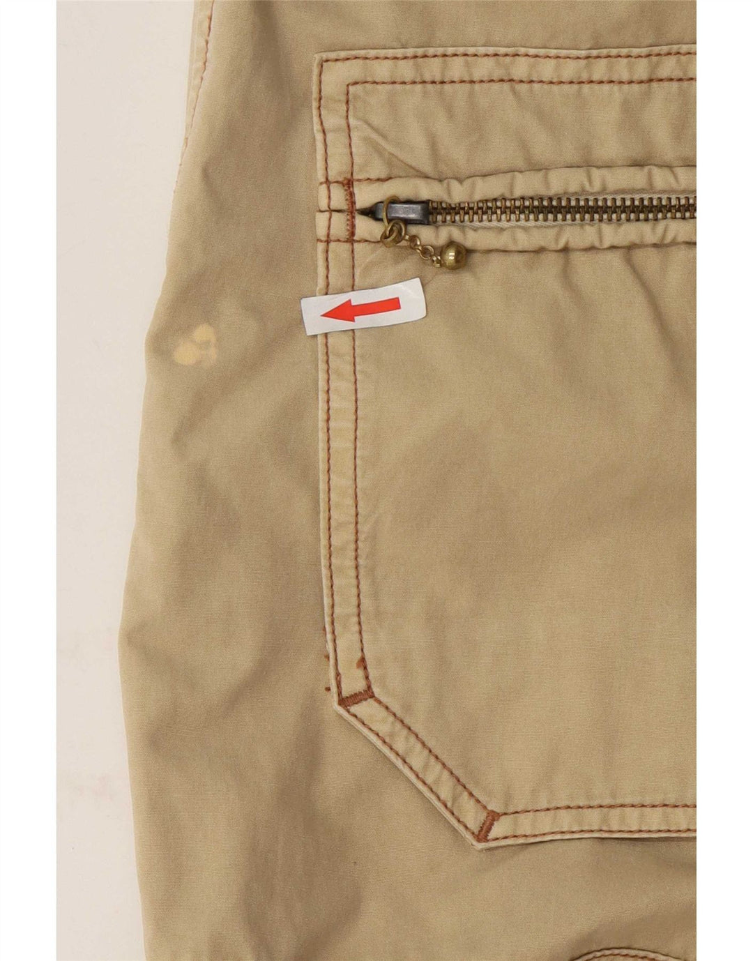 Calça cargo reta masculina Marlboro Classics W32 L34 algodão cáqui
