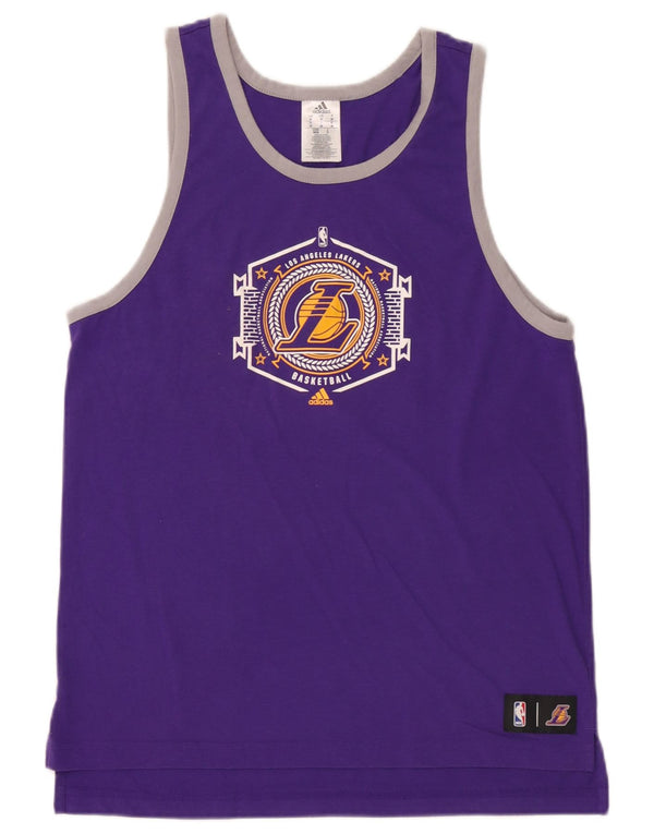 Adidas Mens Los Angeles Lakers Graphic Vest Top Médio Roxo Poliéster