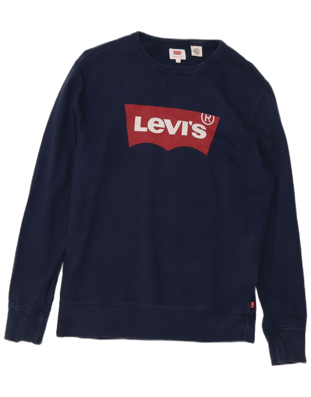 LEVI'S moletom gráfico masculino jumper pequeno algodão azul marinho