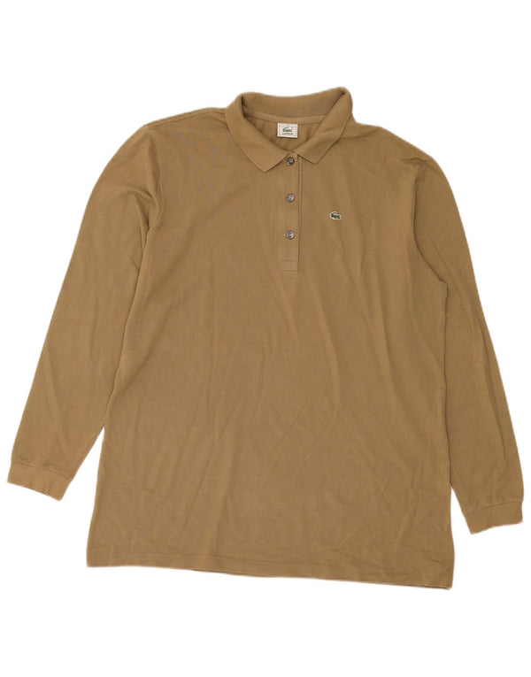 Lacoste camisa polo feminina de manga comprida tamanho 46 XL algodão cáqui