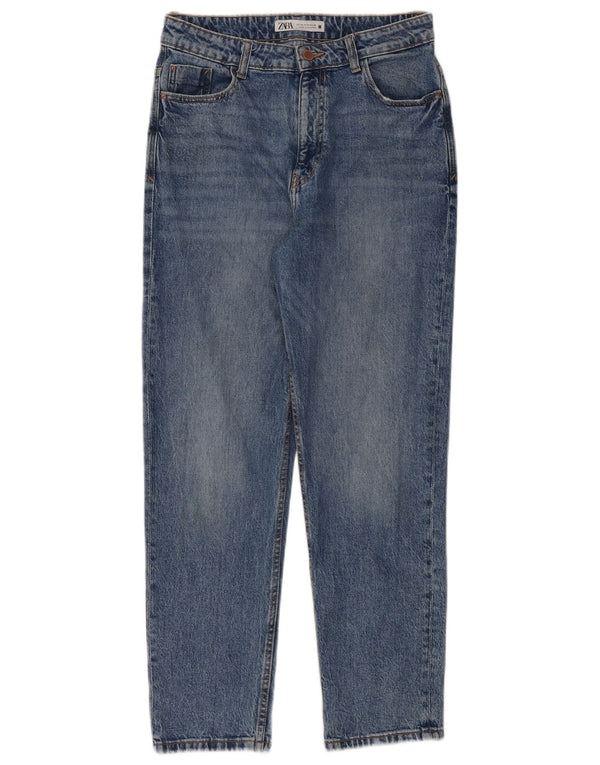 Zara Jeans feminino cintura alta cônico EU 40 médio W30 L28 azul