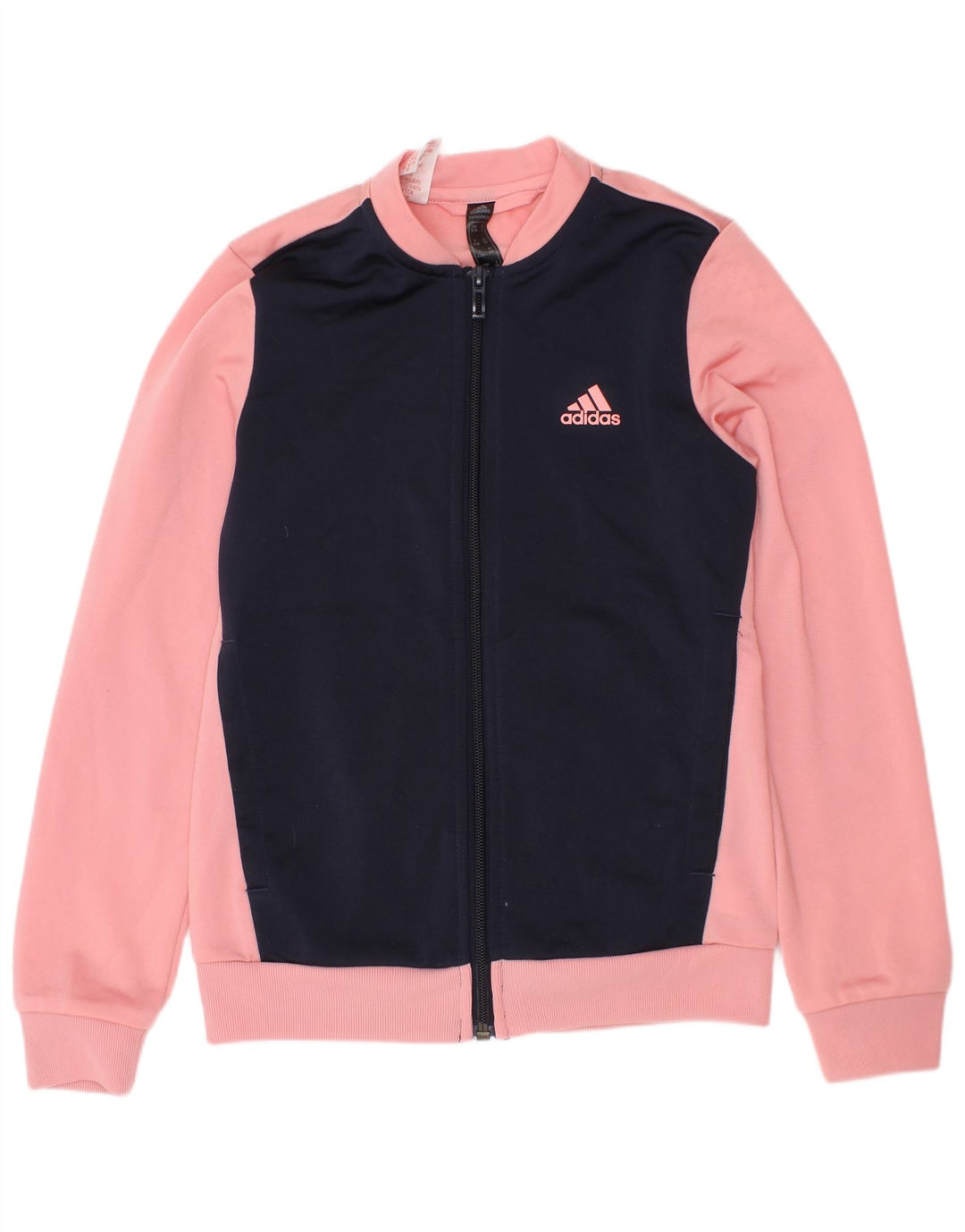 Jaqueta Adidas Meninas Treino Top 9-10 Anos Rosa Colorblock Poliéster