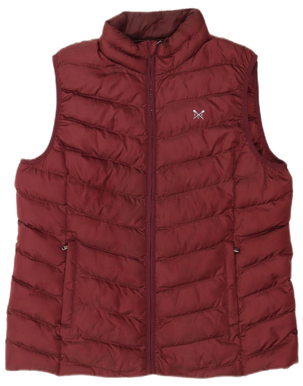 As mulheres da roupa da tripulação acolchoaram Gilet UK 16 poliéster grande de Borgonha