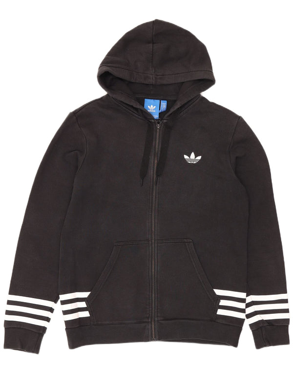 Adidas masculino gráfico zip moletom com capuz médio preto algodão esportivo