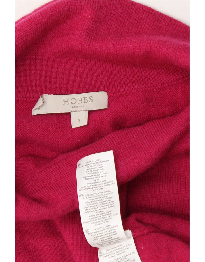 Suéter feminino Hobbs com gola redonda e lã rosa pequena UK 10
