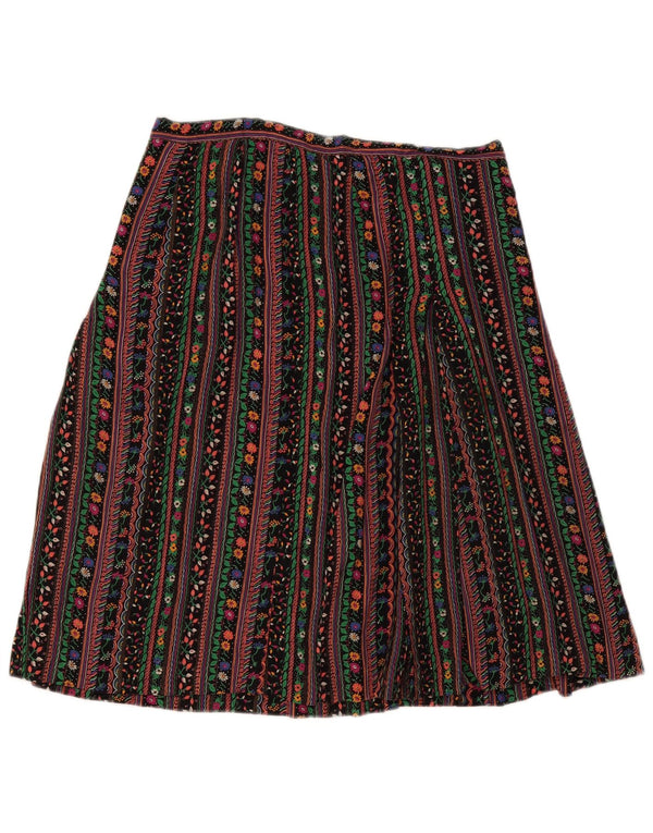 Saia vintage feminina linha A W32 grande listrada multicolorida