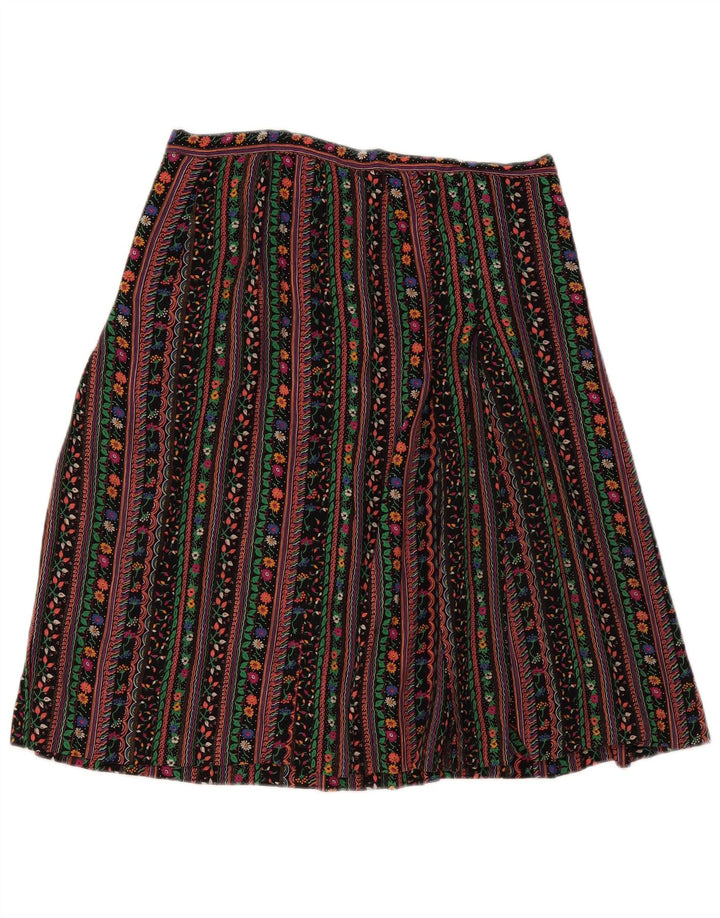 Saia vintage feminina linha A W32 grande listrada multicolorida