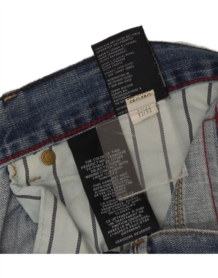 Jeans retos masculinos Tommy Hilfiger W32 L32 algodão azul