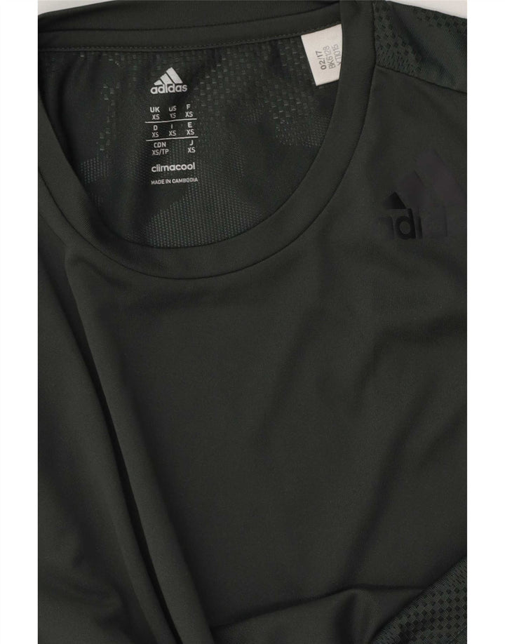 Adidas Mens Climacool Camiseta Top XS Verde Camuflagem Poliéster