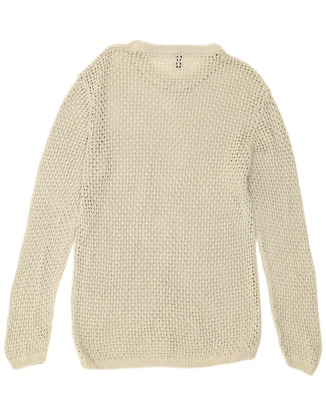 Zara Suéter masculino transparente com gola redonda grande bege