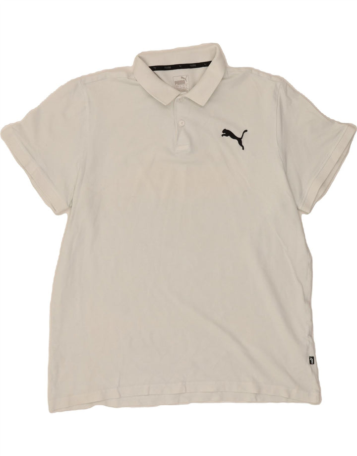 PUMA Mens Polo Shirt XL White Cotton Vintage Puma and Second-Hand Puma from Messina Hembry 
