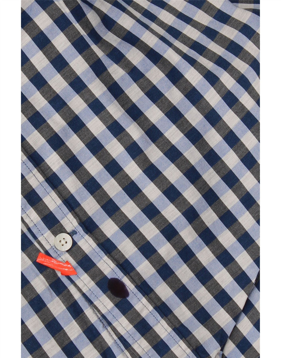 Camisa masculina Gant Regular Fit tamanho 39/40 15 1/2 algodão guingão azul médio