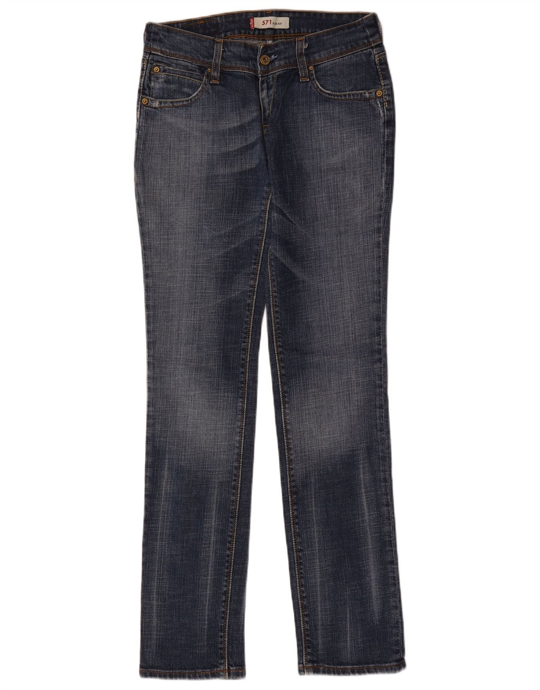 Calça jeans feminina Levi's 571 Slim W29 L34 azul algodão