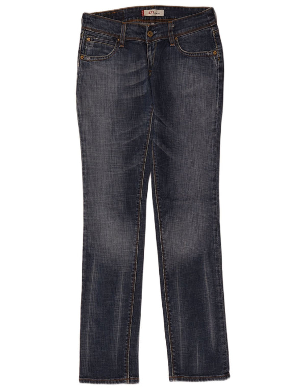Levi's Womens 571 Slim Jeans W29 L34 Blue Cotton