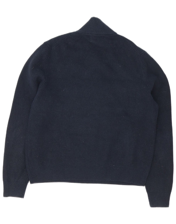 Suéter masculino Marks & Spencer com zíper e gola XL azul marinho algodão