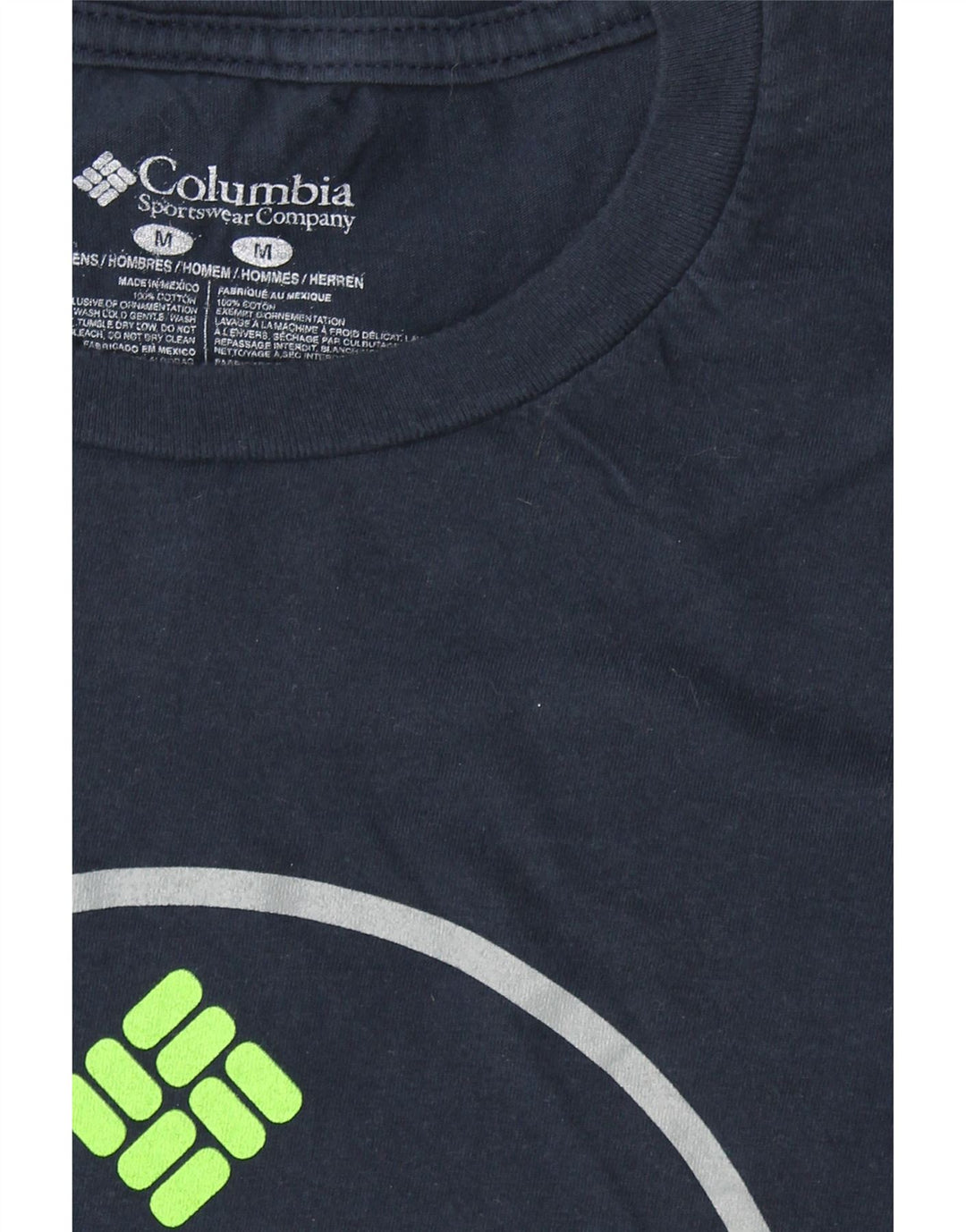 COLUMBIA Mens Seattle Graphic T-Shirt Top Medium Navy Blue Cotton Vintage Columbia and Second-Hand Columbia from Messina Hembry 