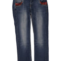 DESIGUAL Jeans feminino arco-íris reto W34 L28 algodão azul