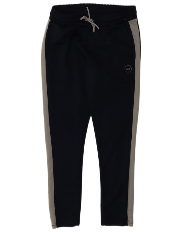 Calça de treino masculina Jack & Jones grande poliéster colorblock azul marinho