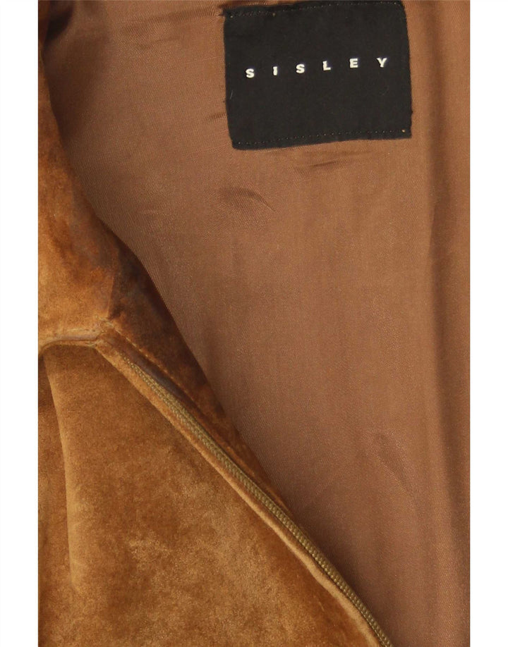 Sisley Jaqueta bomber masculina de camurça UK 36 pequena marrom