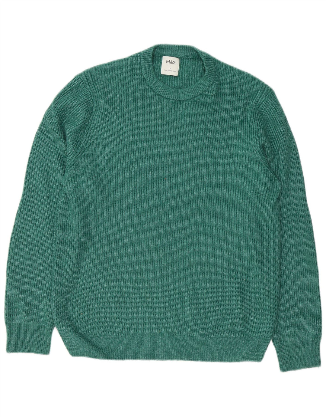 Suéter masculino Marks & Spencer com gola redonda, grande poliamida verde