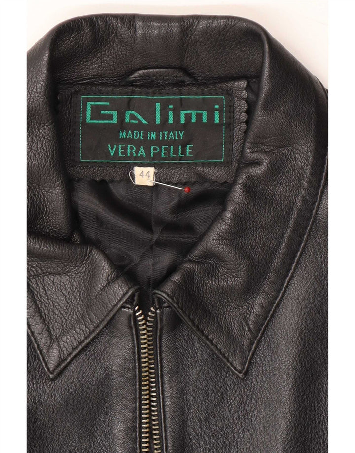 Jaqueta de couro bomber feminina vintage IT 44 médio preto