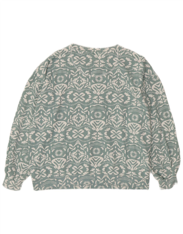 Suéter feminino grande FAT FACE Reino Unido 14 grande azul Paisley