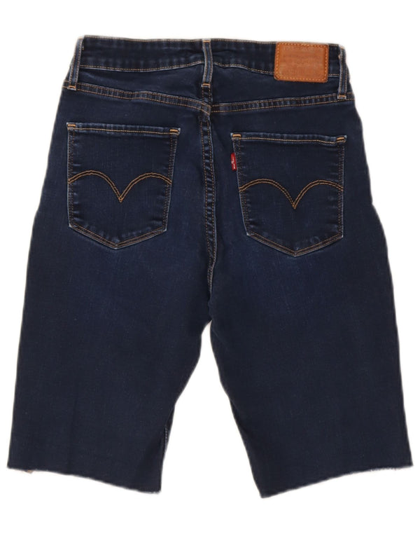 Shorts jeans skinny feminino Levi's 721 de cintura alta W27 pequeno azul marinho