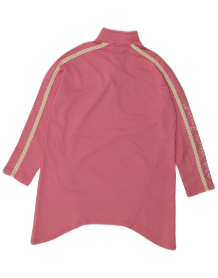 Suéter de treino feminino Juicy Couture gráfico pulôver Reino Unido 14 médio rosa