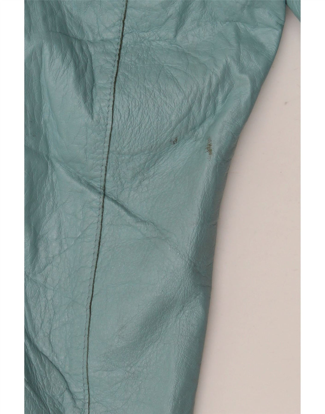 Jaqueta Bolero Feminina Vintage de Couro Manga 3/4 IT 42 Couro Azul Médio