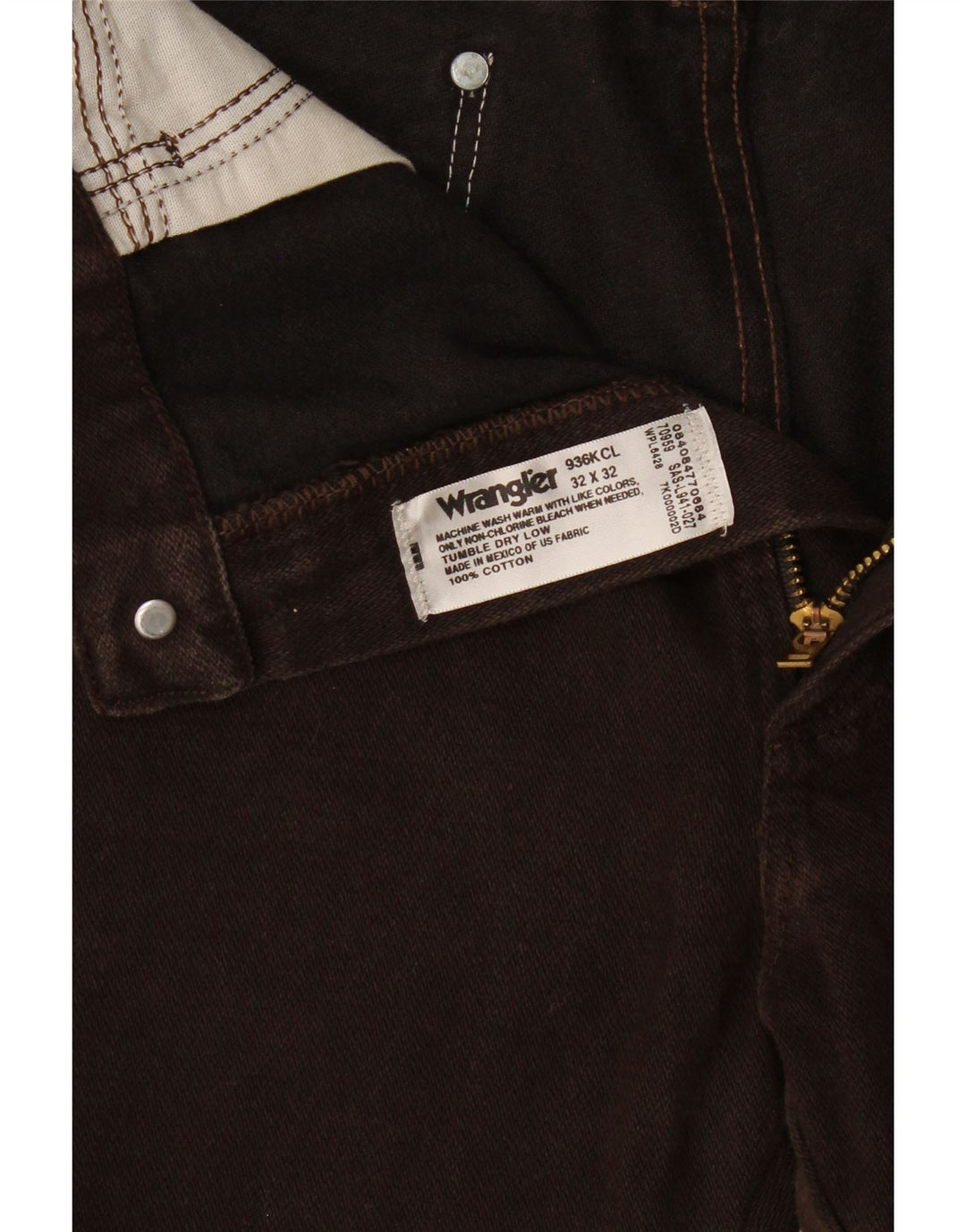Wrangler Mens Straight Jeans W32 L28 Algodão Marrom