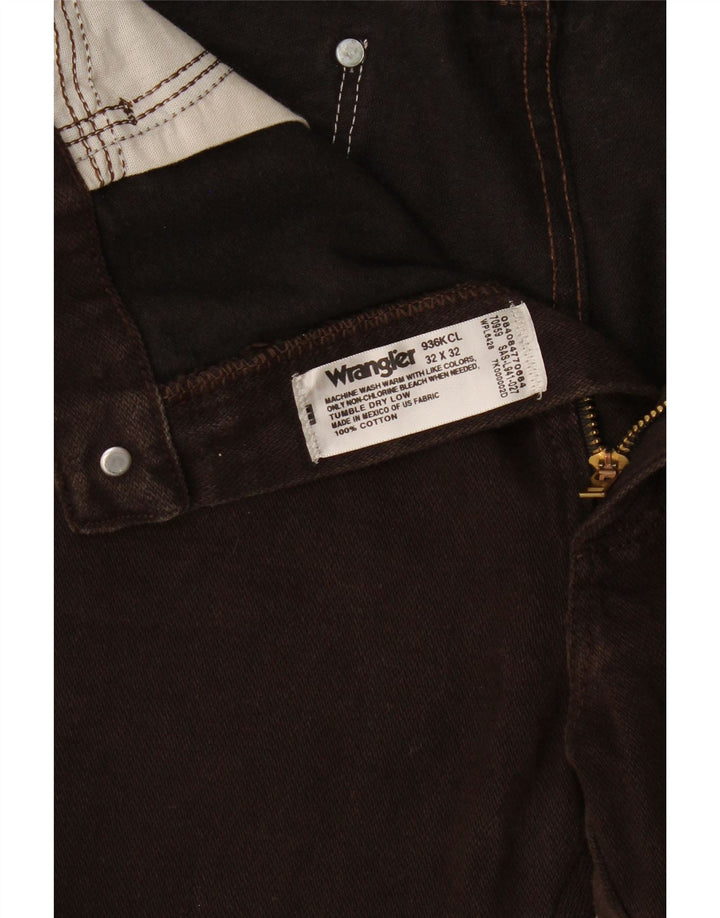 Wrangler Mens Straight Jeans W32 L28 Algodão Marrom