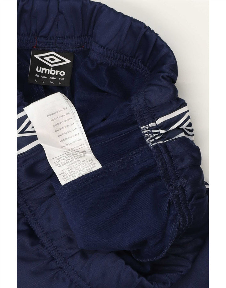 Calça de treino masculina Umbro Graphic grande poliéster geométrico azul marinho
