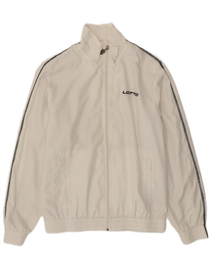 Lotto Mens Treino Top Jaqueta Médio Poliéster Branco