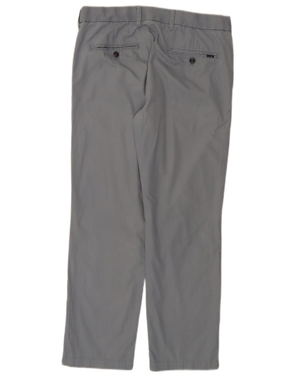 Calça chino reta masculina Marks & Spencer W34 L29 algodão azul